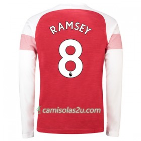 Camisolas de futebol Arsenal Ramsey 8 Equipamento Principal 2018/19 Manga Comprida